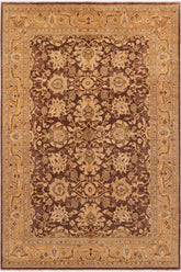 handmade Traditional Kafkaz Brown Tan Hand Knotted RECTANGLE 100% WOOL area rug 8 x 10